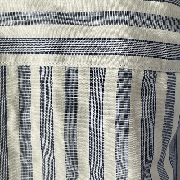 Burberrys of London Mens Medium Blue/White Striped Button Down Shirt - Picture 9 of 10